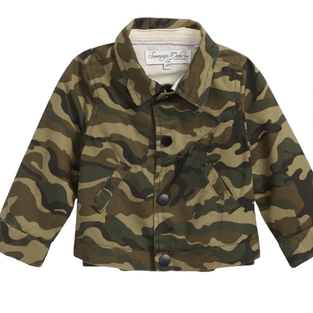 Sovereign Code Camo Lightweight Long Sleeve Snap Jacket 100% Cotton Size 24 M